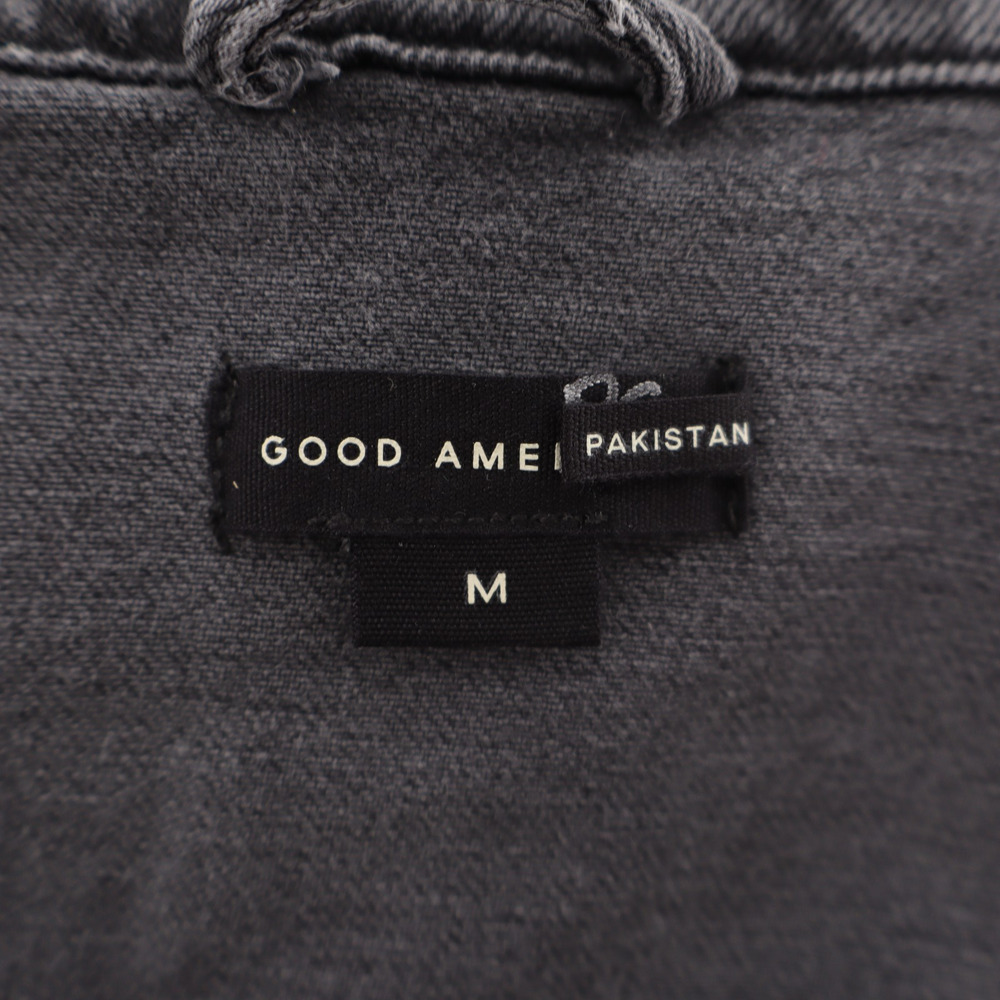 Good American NWT Committed to Fit Jacket Women’s M Gray Black Denim Cropped - Picture 4 of 9